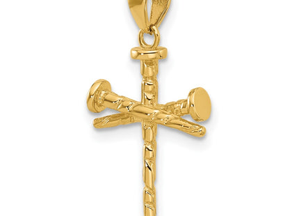 14K gold cross pendant, further view