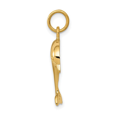 14K Dolphin Charm, 23 x 15mm