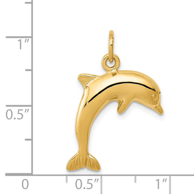 14K Dolphin Charm, 23 x 15mm
