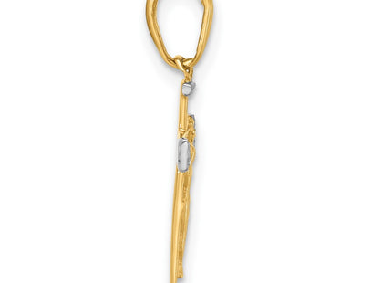 14k Yellow & Rhodium Pendants Style C4956 - Classique Jewelry Inc.