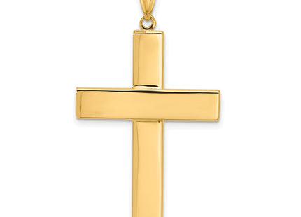 14K Two-tone Polished and Textured Crucifix Pendant (Style C4958)