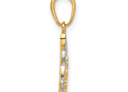 14k Yellow & Rhodium Pendants Style C4973 - Classique Jewelry Inc.