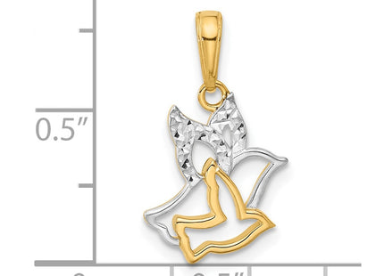 14k Yellow & Rhodium Pendants Style C4973 - Classique Jewelry Inc.