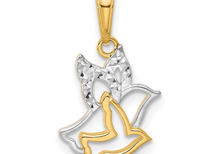 14k Yellow & Rhodium Pendants Style C4973 - Classique Jewelry Inc.