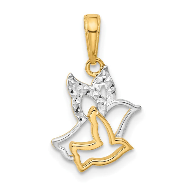 14k Yellow & Rhodium Pendants Style C4973 - Classique Jewelry Inc.