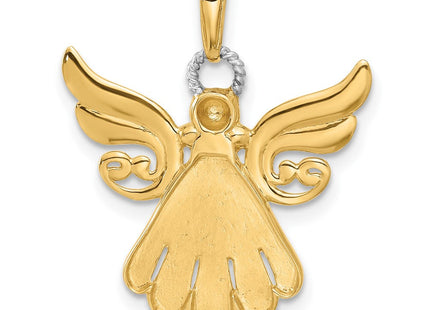 14k with White Rhodium D/C Angel Pendant (Style C4974)