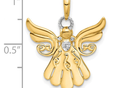 14k Yellow & Rhodium Pendants Style C4974 - Classique Jewelry Inc.