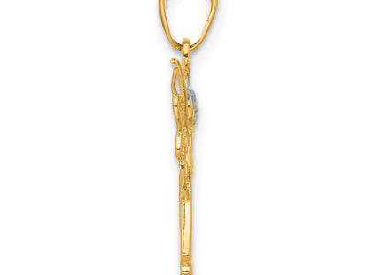 14K gold angel pendant, alternate view
