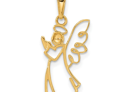 14K gold angel pendant, another view