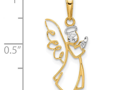 14K gold angel pendant, further view