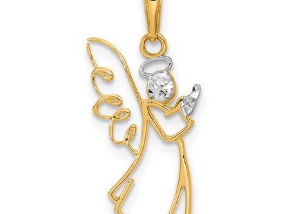 14K gold angel pendant