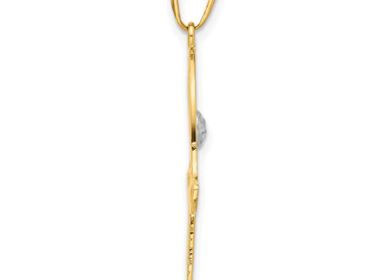 14k Yellow & Rhodium Pendants Style C4976 - Classique Jewelry Inc.