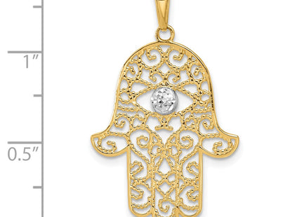14k Yellow & Rhodium Pendants Style C4976 - Classique Jewelry Inc.