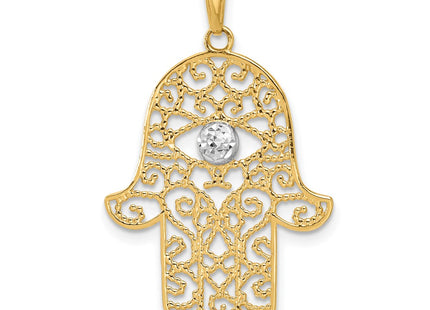 14k Yellow & Rhodium Pendants Style C4976 - Classique Jewelry Inc.