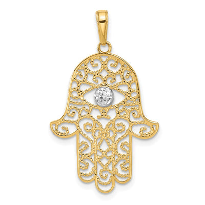 14K gold hamsa pendant