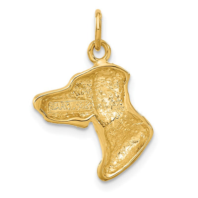 14K Dog Charm, 24 x 17mm