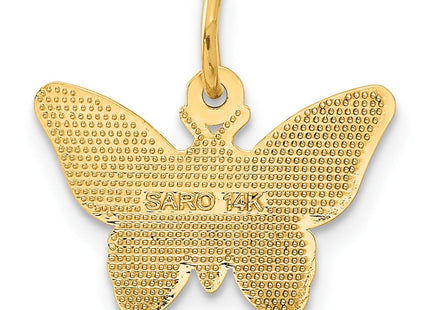 14K Textured Butterfly Charm, view 3