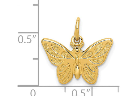 14K Textured Butterfly Charm, view 4