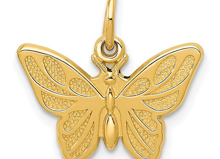 14K Textured Butterfly Charm