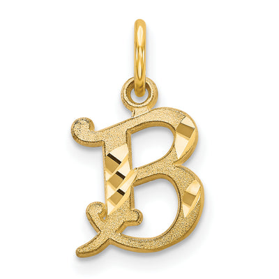 14K Letter Initial Charm, 12.71 x 9.67mm