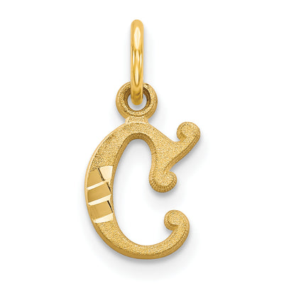 14K Letter Initial Charm, 12.71 x 9.67mm