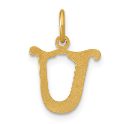 14K Letter U Initial Charm