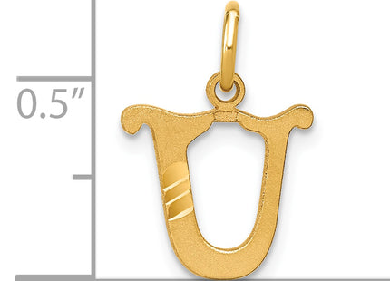 14k Letter U Initial Charm