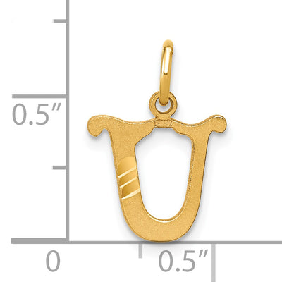 14K Letter U Initial Charm
