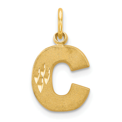 14K Letter Initial Charm, 15.05 x 10.34mm