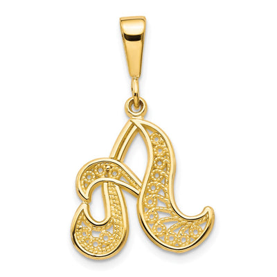 14K yellow gold initial pendant