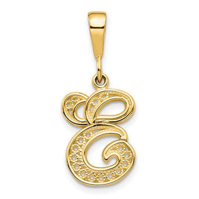 14K yellow gold initial necklace