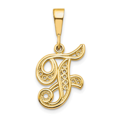 14K yellow gold initial necklace