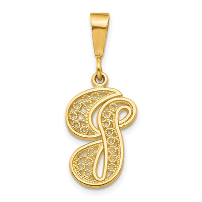 14K yellow gold initial necklace