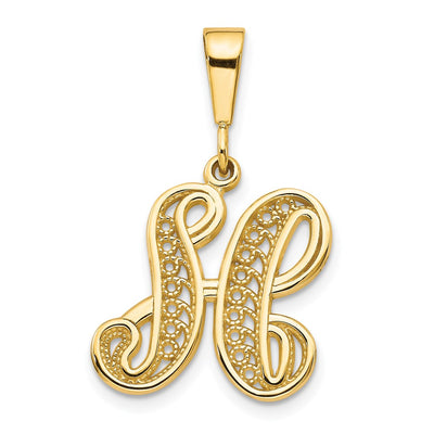 14K yellow gold initial necklace