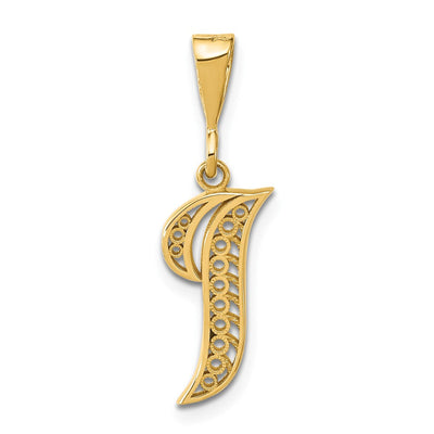 14K yellow gold initial necklace
