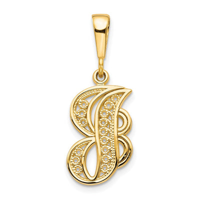 14K yellow gold initial necklace