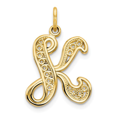 14K yellow gold initial necklace