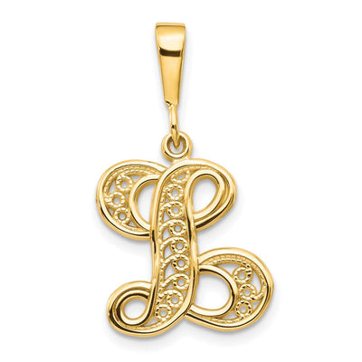 14K yellow gold initial necklace