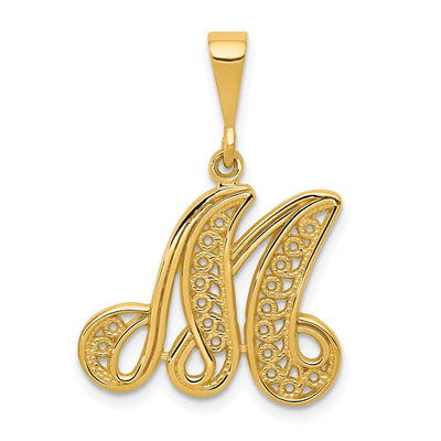 14K yellow gold initial necklace