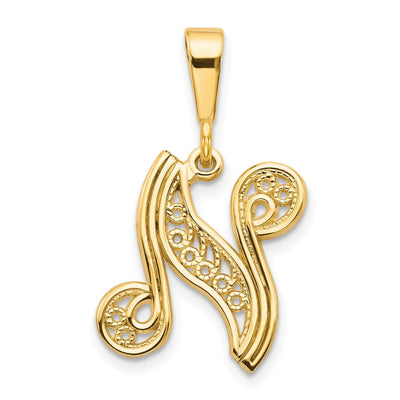 14K yellow gold initial necklace