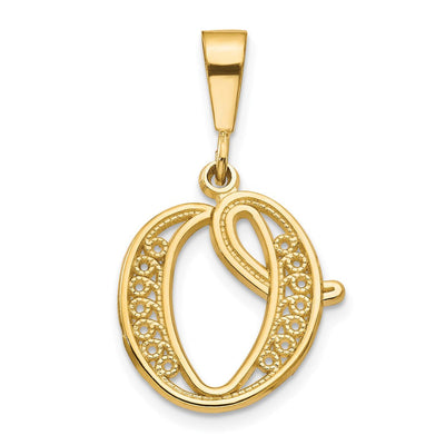 14K yellow gold initial necklace
