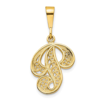 14K yellow gold initial necklace