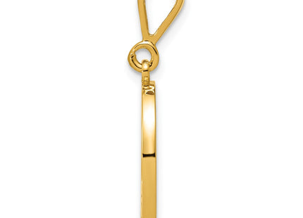 14K Yellow Gold Polished Script Filigree Letter Q Initial Pendant