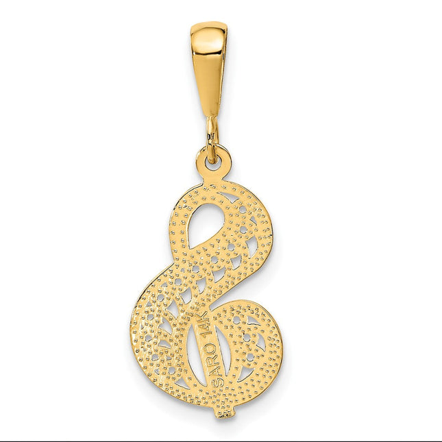 14K yellow gold initial necklace, alternate view