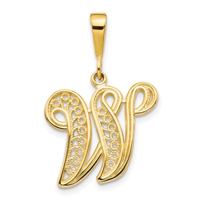14K yellow gold initial necklace
