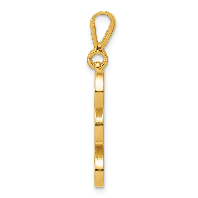 14K yellow gold initial necklace