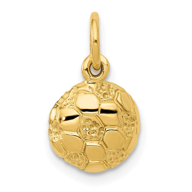 14k Soccer Ball Charm, 15 x 9mm
