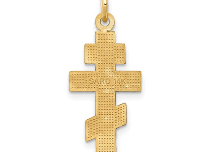 14K gold cross charm, further view