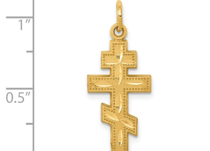 14K gold cross charm, another view
