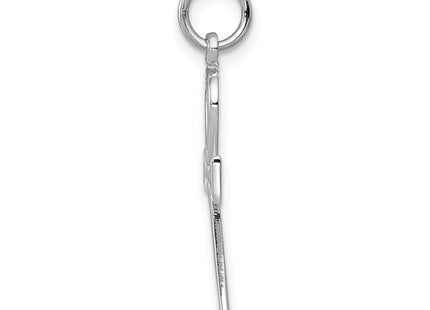 14K white gold cross pendant, alternate view